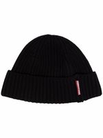 DSQUARED2 bonnet en maille nervurée - Noir