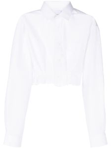 Natasha Zinko chemise plissée à coupe crop - Blanc