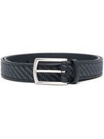 Zegna ceinture en cuir tressé - Bleu