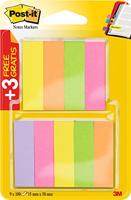 Post-it 670-6+3 plakstrips Page Marker (small, 15 x 50 mm) 9 x 100 vel, neonroze/-groen/-geel/-oranje/-violet