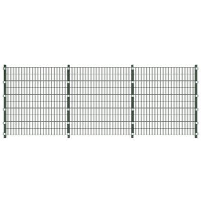 vidaXL Schuttingpaneel met palen 6x2 m groen