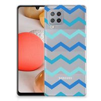 Samsung Galaxy A42 TPU bumper Zigzag Blauw