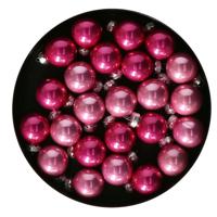 Othmar Decorations Mini kerstballen - 24x stuks - roze tinten - glas - 2,5 cm - kerstversiering