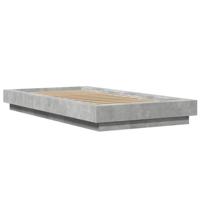 vidaXL Bedframe bewerkt hout betongrijs 90x200 cm, bed, bed ombouw, twijfelaar bed, bedbodem, slaapkamermeubel, eenpersoonsbed, 1 persoonsbed