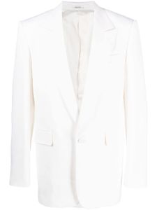 Alexander McQueen blazer en laine à simple boutonnage - Blanc