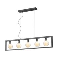 Home sweet home hanglamp Fito 5L rechthoek vlak - zwart