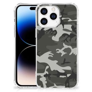 Apple iPhone 14 Pro Max Doorzichtige Silicone Hoesje Army Light