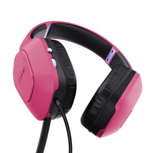 Trust GXT 790 Headset Bedraad Hoofdband Gamen Zwart, Roze