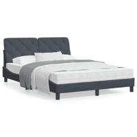 Bed met matras fluweel donkergrijs 140x190 cm SKU: V3208653