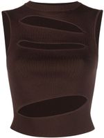 Christopher Esber cut-out ribbed-knit top - Marron