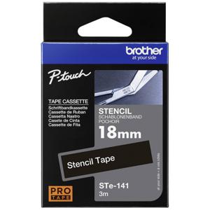 Brother STe-141 Labeltape sjabloon Tapekleur: Transparant Tekstkleur: Wit 18 mm 3 m