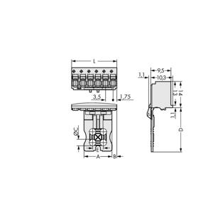 WAGO 2091-1106/002-1000 Male behuizing (board) 2091 Totaal aantal polen: 6 Rastermaat: 3.50 mm Inhoud: 50 stuk(s)