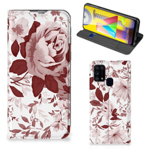 Bookcase Samsung Galaxy M31 Watercolor Flowers