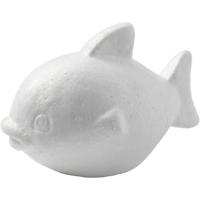 Creotime styropor model Vis 12 cm wit 25 stuks