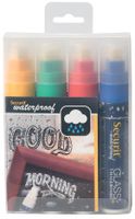 Securit Waterproof krijtmarker large, etui met 4 stuks in geassorteerde kleuren - thumbnail