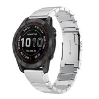 By Qubix - Stainless steel schakelband - Zilver - Compatible met Garmin Fenix 8-51mm - Compatible Garmin bandje