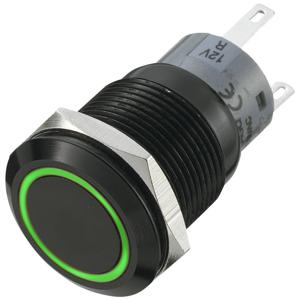 TRU COMPONENTS 702211 LAS1-AGQ-11E/G Vandalismebestendige druktoets 250 V/AC 5 A 1x uit/(aan) Moment Groen (Ø x l) 22 mm x 37 mm IP67 1 stuk(s)