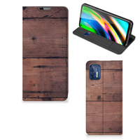 Motorola Moto G9 Plus Book Wallet Case Old Wood - thumbnail