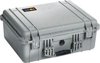 Peli 1550 Flightcase Van Polypropyleen-Copolymeer Voor Elektronica, Optisch Apparatuur, Camera'S, E.D., Ip67 Water- En Stofdicht, Capaciteit: 33L, Gemaakt In Duitsland, Zonder Schuim, Kleur: Zilver
