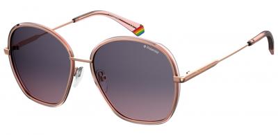 Polaroid zonnebril 6113/S dames cat. 3 vierkant RVS roségoud