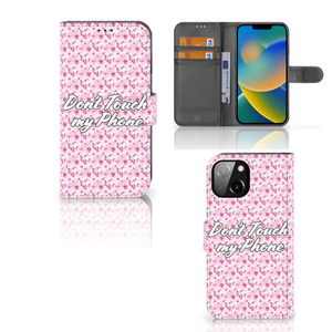 Apple iPhone 14 Portemonnee Hoesje Flowers Pink DTMP