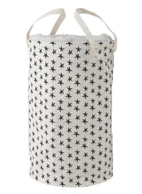 HEMA Canvas Wasmand 59 X 37 Cm (zwart/wit) HEMA Canvas Wasmand 59 X 37 Cm (zwart/wit)