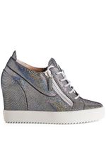 Giuseppe Zanotti baskets Addy 75 mm compensées - Argent - thumbnail