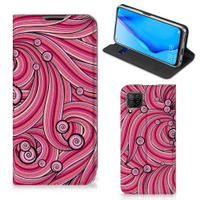 Huawei P40 Lite Bookcase Swirl Pink - thumbnail