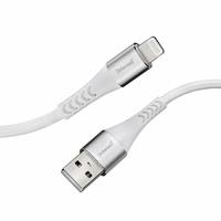 Intenso USB-kabel A315L, USB-A naar Lightning data- en oplaadkabel, MFi-gecertificeerd, 12 watt, nylon, 1,5 meter, wit