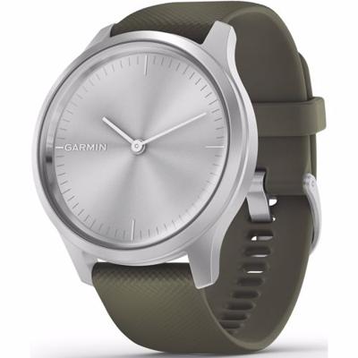 Garmin vivomove Style, Silver-Moss Green, Silicone Smartwatch Mosgroen