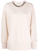 Stella McCartney sweat en coton à ornements métalliques - Tons neutres