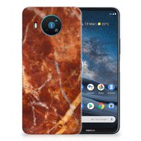 Nokia 8.3 TPU Siliconen Hoesje Marmer Bruin