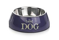 Beeztees Melamine voerbak rond beste hond, 22 x 7,5 cm, blauw