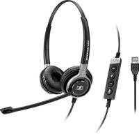 Sennheiser SC 660 Usb ml headset - binaurale beugel in zwart, zilverkleurige headset (callcenter/kantoor, binaural, beugel, zwart, zilver, met 2,9 m lange kabel)