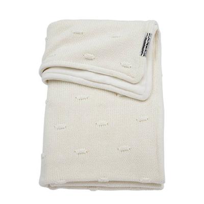 Meyco Silverline Knots ledikantdeken met velours 100x150 cm offwhite