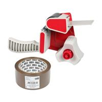 Benson Tape dispenser/houder - kunststof - incl. 2 rollen verpakkingstape