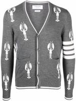 Thom Browne cardigan en maille intarsia - Gris