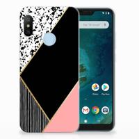Xiaomi Mi A2 Lite TPU Hoesje Zwart Roze Vormen