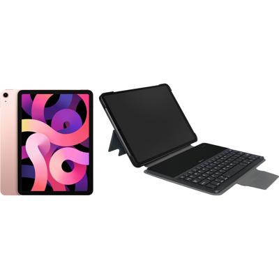 Apple iPad Air (2020) 10.9 inch 64 GB Wifi Roségoud + Gecko Toetsenbord Hoes QWERTY