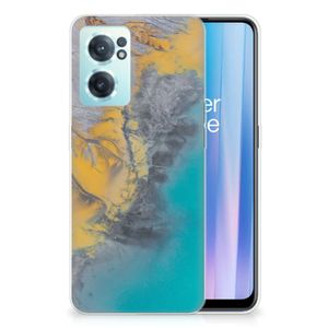 OnePlus Nord CE 2 5G TPU Siliconen Hoesje Marble Blue Gold