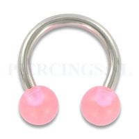 Circulair barbell 1.6 mm acryl roze