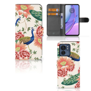 Telefoonhoesje met Pasjes voor Motorola Edge 40 Pink Peacock