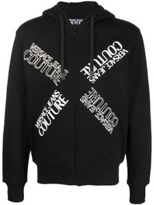 Versace Jeans Couture hoodie zippé à logo imprimé - Noir