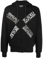 Versace Jeans Couture hoodie zippé à logo imprimé - Noir - thumbnail