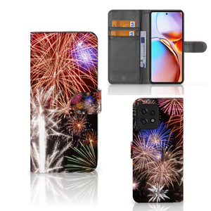 Motorola Edge 40 Pro Wallet Case met Pasjes Vuurwerk