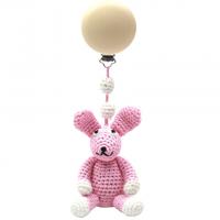 natureZOO kinderwagenhanger konijn 20 cm roze