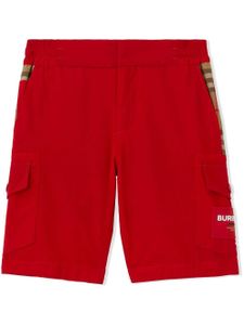 Burberry Kids short cargo à motif Vintage Check - Rouge