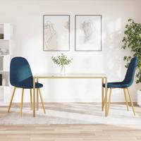 Eetkamerstoelen 2 st fluweel blauw - thumbnail