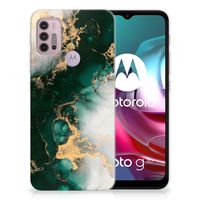 TPU Siliconen Hoesje voor Motorola Moto G30 | G10 Marmer Groen - thumbnail