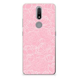 Nokia 2.4 TPU Case White Flowers